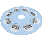 zwarte paardenpestjes met kwartsverf in sneeuw fleece kerstboom rok (Gekanteld)