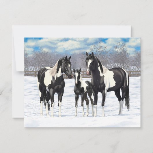 zwarte paardenpestjes met kwartsverf in sneeuw kaart (Voorkant)
