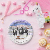 zwarte paardenpestjes met kwartsverf in sneeuw papieren bordje (Feest)