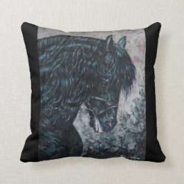 Zwarte paardenpeug kussen