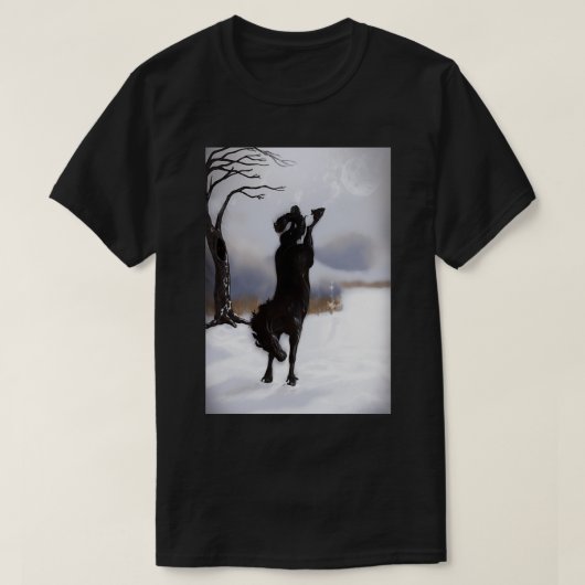 Zwarte paardentemper t-shirt (Design voorkant)
