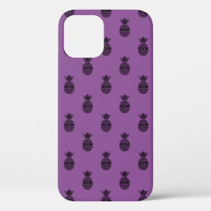 Zwarte Paarse Ananas Tropisch Fruit Zomer Case-Mate iPhone Case