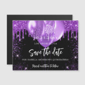 Zwarte paarse ballonnen van Quinceanera, behalve d (Voorkant / Achterkant)