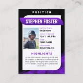 Zwarte Paarse Baseball Trading Kaart Baseball Play Contactkaartje (Achterkant)