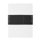 Zwarte Paarse Bloemen Elegante Huwelijk Uitnodigingen Wikkel (Achterkant Voorbeeld)