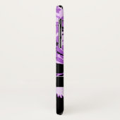  zwarte paarse bloemen Monogram Case-Mate iPhone Case (Achterkant/links)