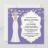 Zwarte paarse bruidbruidskaartjes kaart (Voorkant)