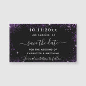 Zwarte paarse bruiloft met de date magnet (Voorkant)