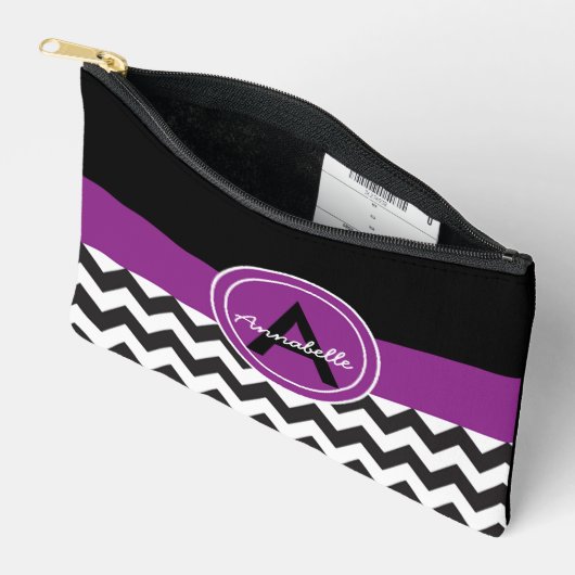 Zwarte Paarse Chevron Etui (Open)