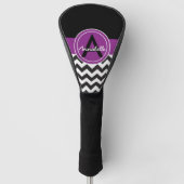Zwarte Paarse Chevron Golfheadcover (Voorkant)