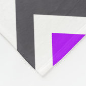 Zwarte Paarse Chevron Monogram Blanket Fleece Deken (Hoek)