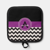 Zwarte Paarse Chevron Pannenlap (Voorkant)