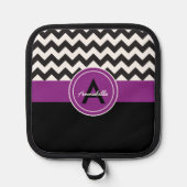 Zwarte Paarse Chevron Pannenlap (Voorkant)
