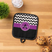 Zwarte Paarse Chevron Pannenlap (Top down)