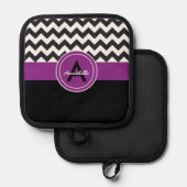 Zwarte Paarse Chevron Pannenlap (Voorkant / Achterkant)