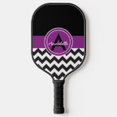 Zwarte Paarse Chevron Pickleball Paddle (Voorkant)