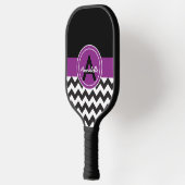 Zwarte Paarse Chevron Pickleball Paddle (Links)