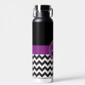 Zwarte Paarse Chevron Waterfles (Voorkant)