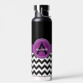 Zwarte Paarse Chevron Waterfles (Links)