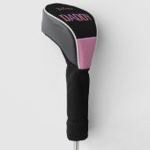 Zwarte &Paarse Daddy Custom Naam Golf Head Hoesje Golfheadcover (Schuin)