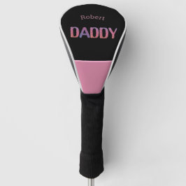 Zwarte &Paarse Daddy Custom Naam Golf Head Hoesje Golfheadcover