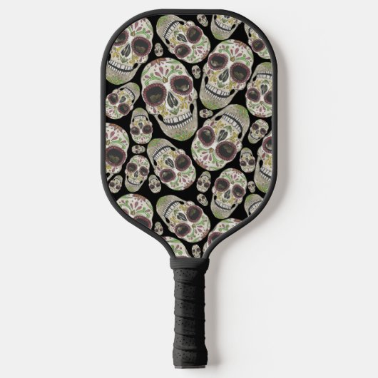 Zwarte Paarse Dag van het Dode Monogram Pickleball Paddle (Voorkant)