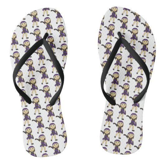 Zwarte Paarse dansoverweging Costume Jazz Dancer Teenslippers (Voetbed)