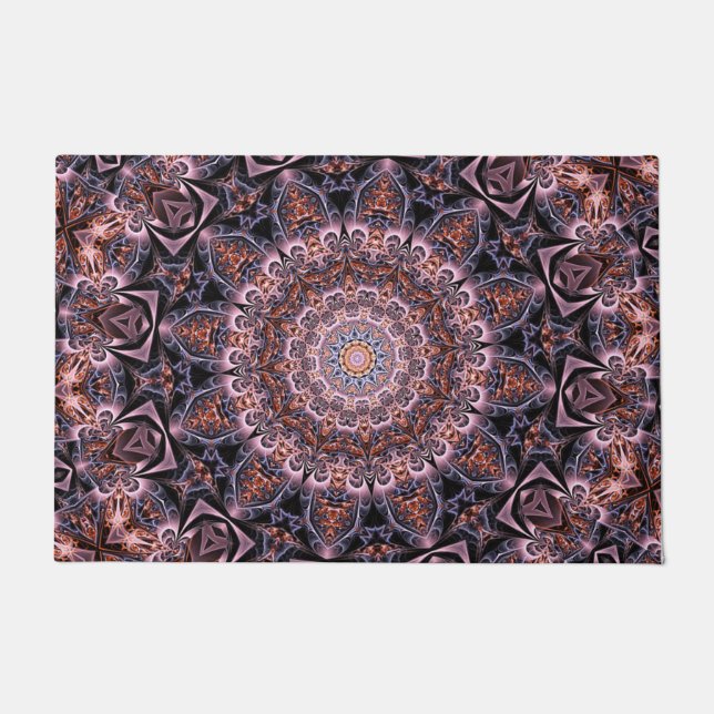 Zwarte Paarse decoratieve deuromat Deurmat (Voorkant)