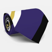 Zwarte Paarse en goudbrede streep Stropdas (Opgerold)