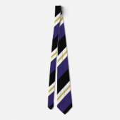 Zwarte Paarse en goudbrede streep Stropdas (Achterkant)