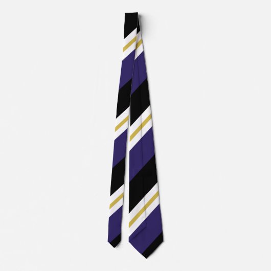 Zwarte Paarse en goudbrede streep Stropdas (Achterkant)