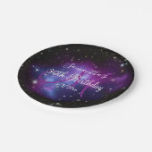 Zwarte Paarse en witte galaxy Celestial Birthday Papieren Bordje (Gekanteld)