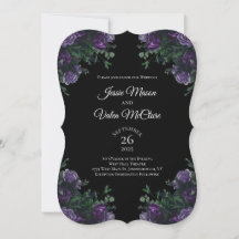 Zwarte Paarse Floral Elegant Wedding Gothic