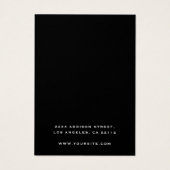 Zwarte paarse florale houder met oordeksel visitekaartje (Achterkant)