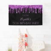 Zwarte paarse glitter glamoureus spandoek (Insitu)