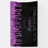 Zwarte paarse glitter glamoureus spandoek (Verticaal)