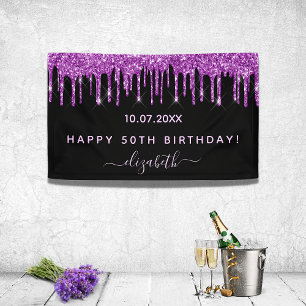 Zwarte paarse glitter-glitter-glanzend glanzend gl spandoek