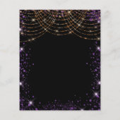 Zwarte paarse glitterschoen uitnodiging voor verja (Achterkant)