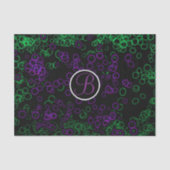 Zwarte Paarse gloedcirkels Monogram Letter-Initiaa Tissuepapier (Voorkant)