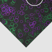 Zwarte Paarse gloedcirkels Monogram Letter-Initiaa Tissuepapier (Detail)