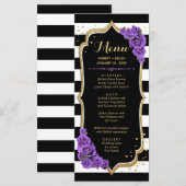 Zwarte Paarse Gold-menukaart Programmakaart (Voorkant / Achterkant)