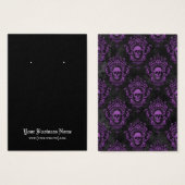Zwarte Paarse Gothische Skulls Halloween-draagkaar Visitekaartje (Voorkant /achterkant)