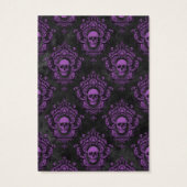Zwarte Paarse Gothische Skulls Halloween-draagkaar Visitekaartje (Achterkant)