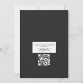 Zwarte Paarse goudbloem Gothic Wedding QR Code Kaart (Achterkant)