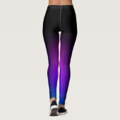 Zwarte Paarse Gradiënt Gloed Leggings (Achterkant)