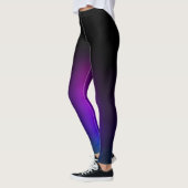 Zwarte Paarse Gradiënt Gloed Leggings (Links)