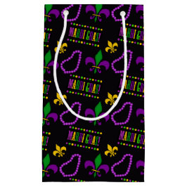 ZWARTE PAARSE GREEN GOLD MARDI GRAS BEADS KLEIN CADEAUZAKJE