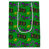 ZWARTE PAARSE GREEN GOLD MARDI GRAS BEADS MEDIUM CADEAUZAKJE (Achterkant)