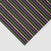 ZWARTE PAARSE GREEN GOLD MARDI GRAS STRIPES TISSUEPAPIER (Detail)