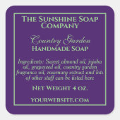  zwarte paarse groene zeep vierkante sticker (Voorkant)